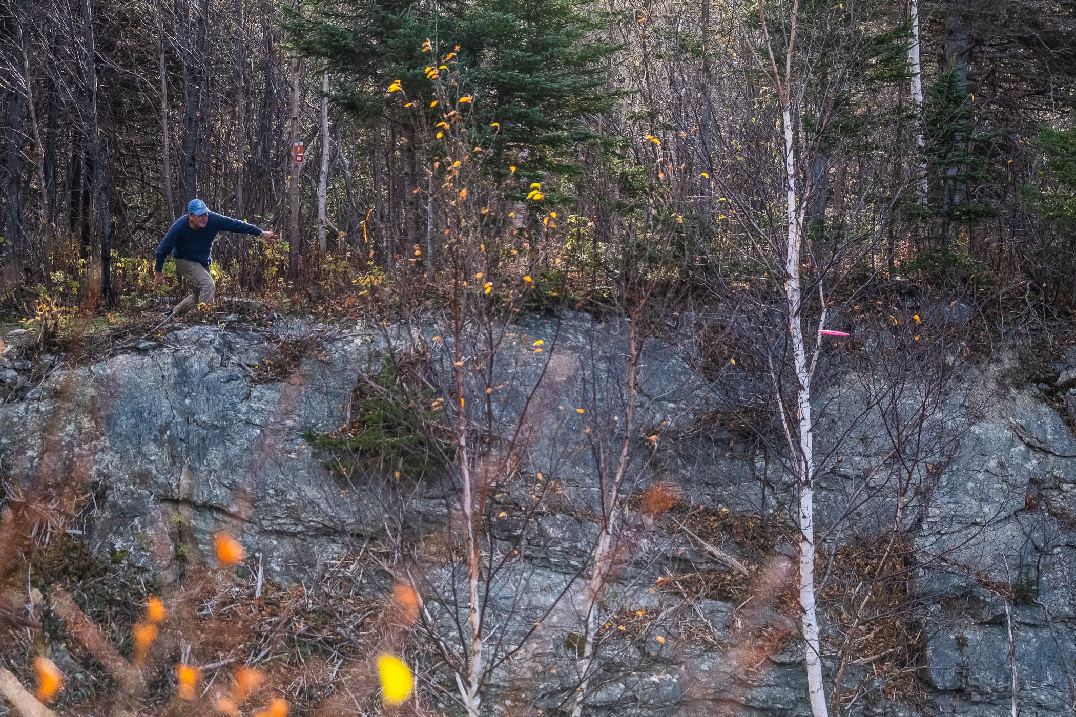 image of a man teeing off on the quarry hole, one of the most picturesque holes in the province.